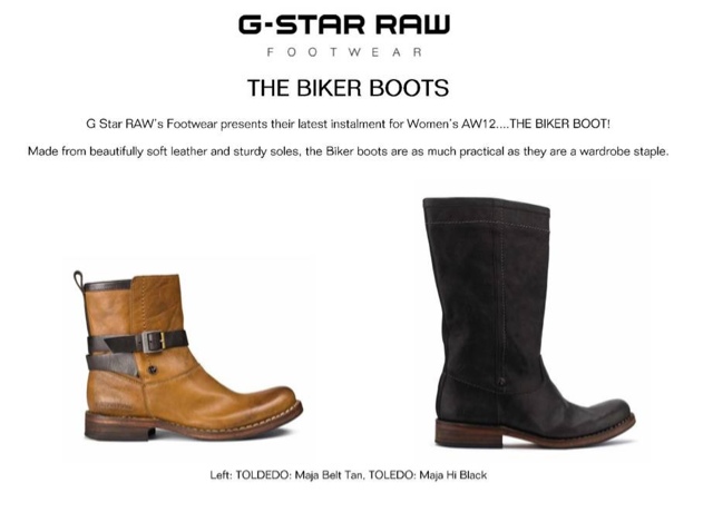 DIARY OF A CLOTHESHORSE: G-STAR RAW PRESENTS....THE BIKER BOOT!