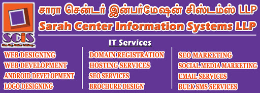 Sarah Center Information Systems LLP, 38A, Jalal Road,, Opposite to HDFC ATM,, Mottukollai, Ambur, Tamil Nadu 635802, India, Public_Relations_Firm, state TN