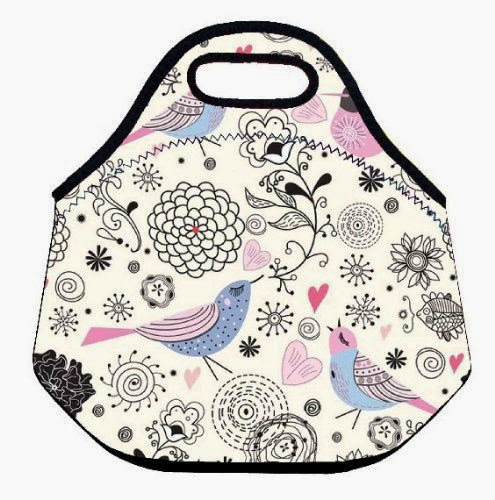  Cute Birds kIDS Soft Friendly Insulated Lunch box Food Bag Neoprene Gourmet Handbag lunchbox Cooler warm Pouch Tote bag For School work