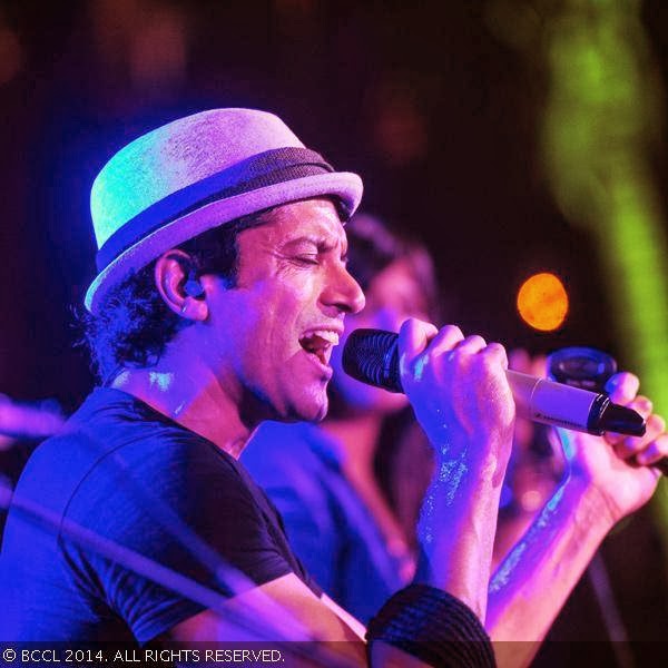 Farhan Akhtar during his live performance at Bandra Fort, in Mumbai, on January 26, 2014.