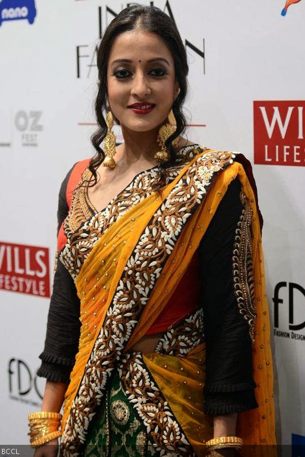 Raima Sen clicked on Day 5 of the Wills Lifestyle India Fashion Week (WIFW) Spring/Summer 2014, held in Delhi. (Pic: Viral Bhayani)