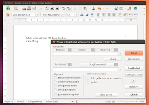 Find & Replace for Writer su LibreOffice in Ubuntu