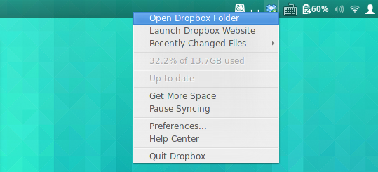 dropbox context menu