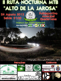 II Ruta Nocturna MTB 'Alto de La Jarosa' en Guadarrama, sábado 24 de agosto de 2013