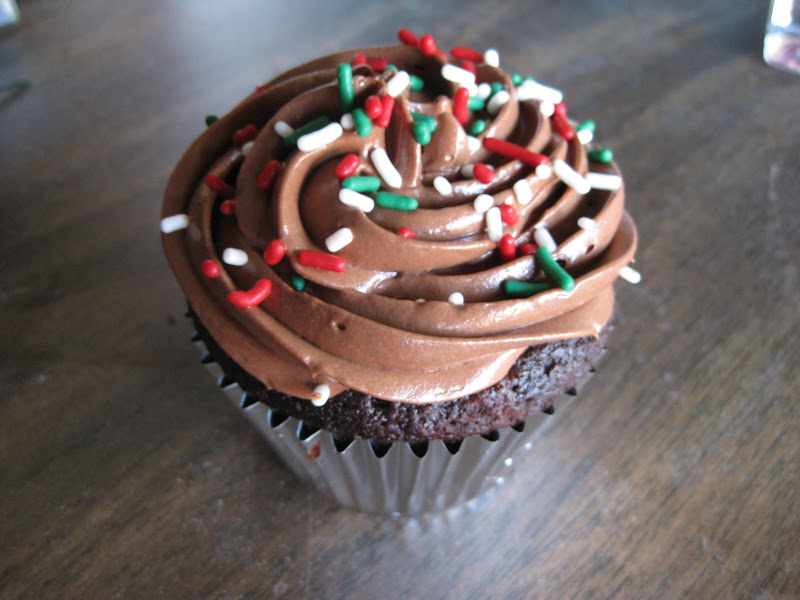 Triple-chocolate cupcake