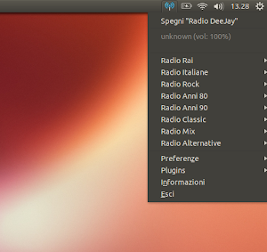 Radio Italiane su Radio Tray in Ubuntu 