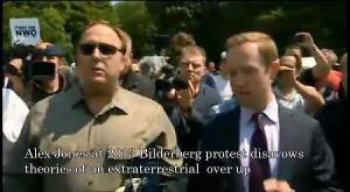 Alex Jones Disavows Extraterrestrial Cover Up At Bilderberg Protest