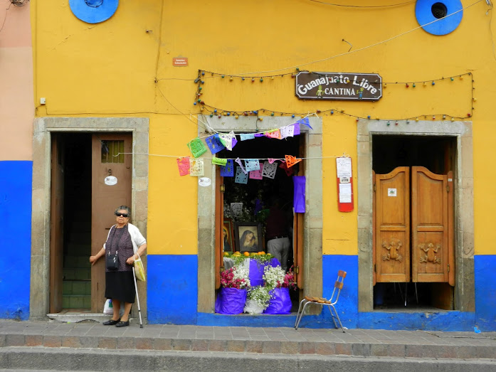 Altar at the neighborhood cantina