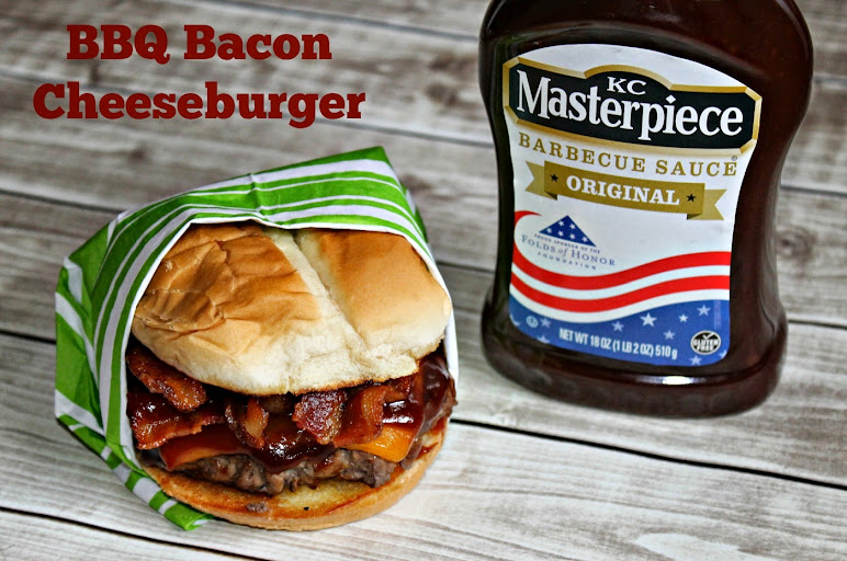 BBQ Bacon Cheeseburger Recipe with Bacon in the Beef Mixture! #KCMasterpiece