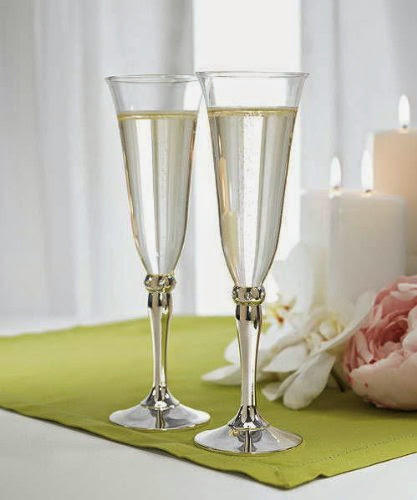 Silver Plated Stem with Crystals Goblets