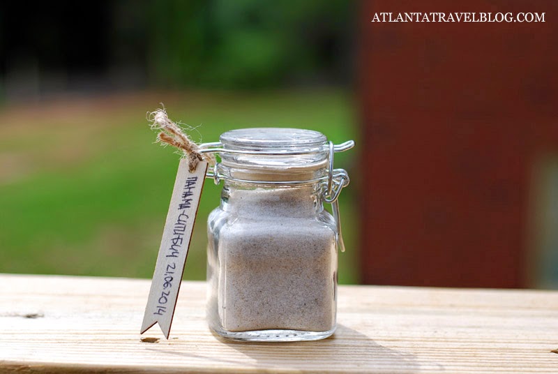 beach sand collection in jars