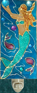 stained glass mermaid artwork