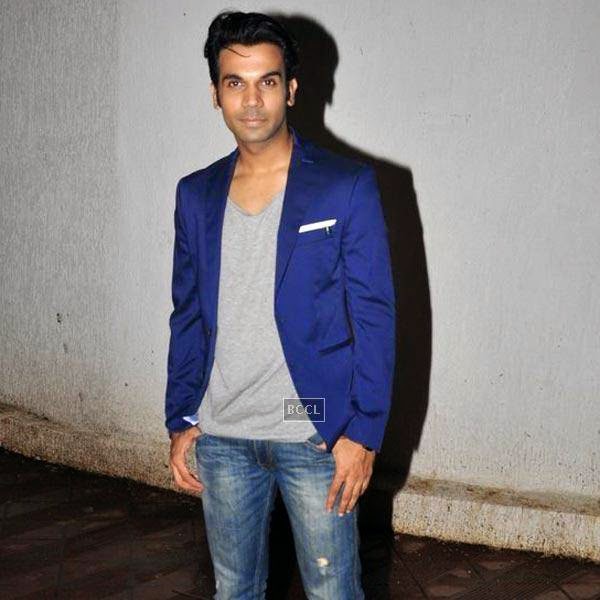 Rajkummar Rao poses on his arrival for the wrap-party of Bollywood movie Mary Kom, held at Sanjay Leela Bhansali's residence on July 26, 2014.(Pic: Viral Bhayani)