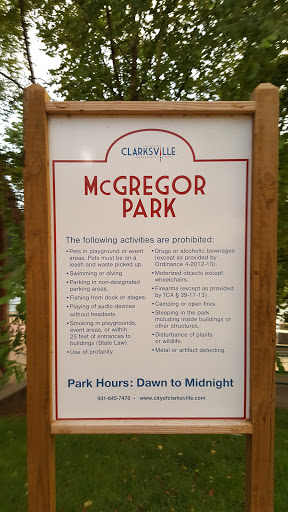 Park «McGregor Park Riverwalk», reviews and photos, 640 N Riverside Dr, Clarksville, TN 37040, USA