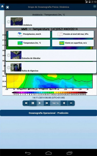 OceanUCA una aplicación para Android sobre el estado del tiempo y el mar en Andalucía