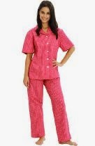 <br />Del Rossa Women's 100% Cotton Short Sleeve Pj Set with Pajama Pants