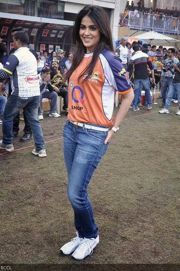 Genelia D'Souza during the Celebrity Cricket League 2014, held at the DY Patil Stadium, in Mumbai, on January 25, 2014. (pic: Viral Bhayani)