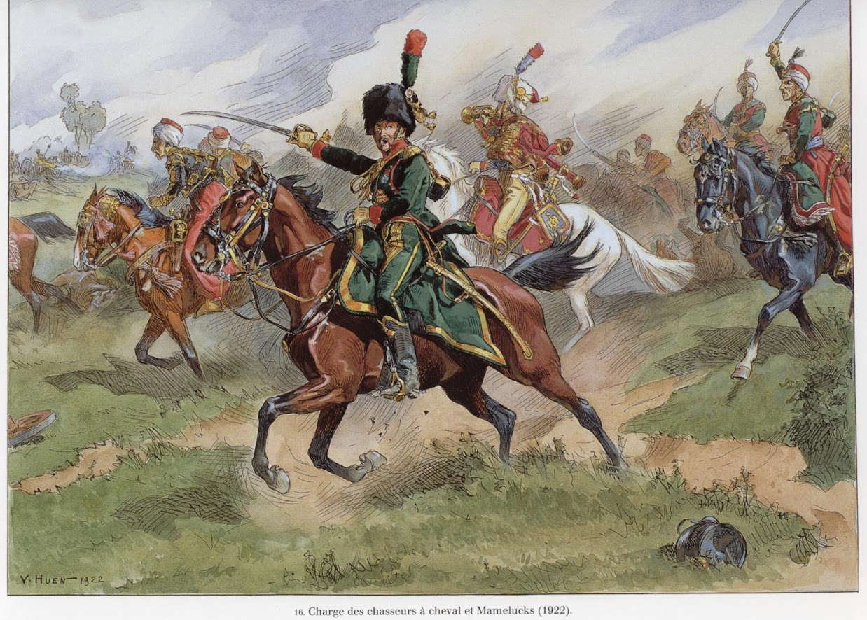 PLAT d'ETAIN = 7e Hussards 1er Empire - CBG Mignot 30mm Huen+chas+cheval+Guarde