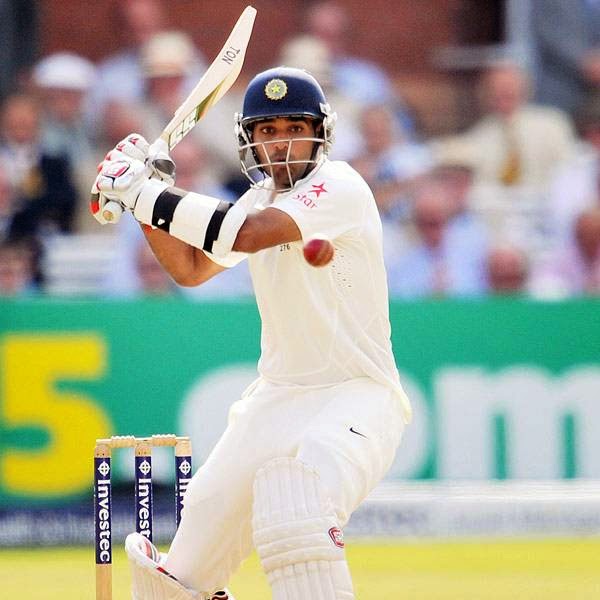 India's Bhuvneshwar Kumar bats during the first day of the second Test cricket match between England and India at Lord's Cricket Ground in London, on July 17, 2014.
