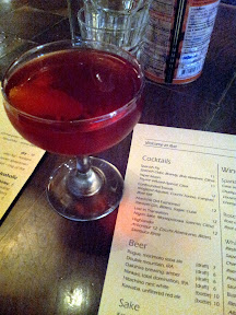 Roe restaurant PDX Confounded Swede with Krogstad Aquavit, Cocchi Torino, Campari, and Beet Salt