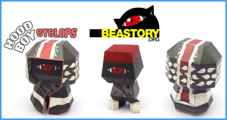 Hood Boy Cyclops Paper Toy