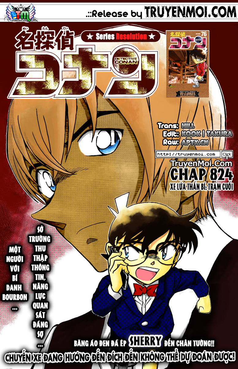 [RAW +TV] Detective Conan chap 824: Chuyến xe lửa thần bí [Trạm cuối] Cover