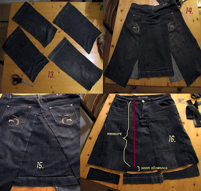 skirt out of old jeans/reconstruction part 4