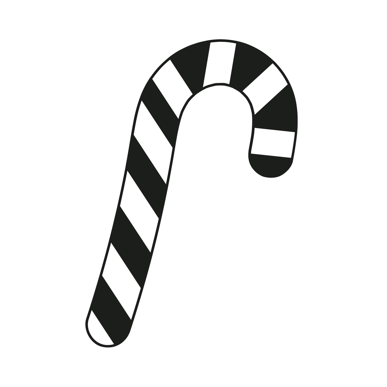 Black and white candy cane