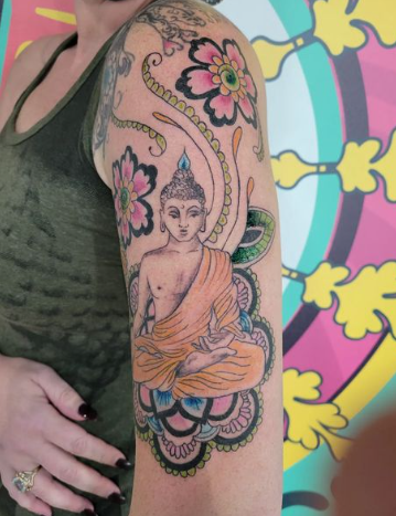 Colorful Nature Buddha Tattoo