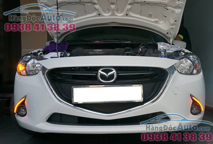 Lên đèn siêu sáng cho Mazda 2 AN Sedan và DRL 3 chế độ led, den led, bong den led, led xe hoi, led oto, led philips, philips led, lumileds, den sieu sang, den tang sang, bong den tang sang, bong den sieu sang, bong den cai thien do sang, bong den tang sang cho xe innova, vios, altis, camry, fortuner, lumileds cho xe toyota, den led, led ban ngay, led sieu sang, led tiet kiem, led an toan cho xe, led day light, led drl, drl mazda 2 an