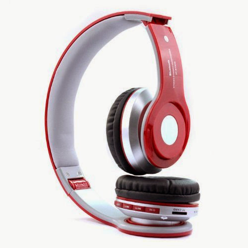  Top Seller Newest Foldable Wireless Bluetooth Stereo Headset Headphones Mic for Iphone Samsung HTC (red)