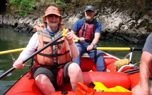 Sandra Kennedy with ROW rafting company on the Rogue River, Oregon. #TeachAbroadBecause You will Live Life Fully!