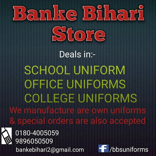 Banke Bihari Store, Shop No.5, Palika Bazar, Insar Bazar Rd, Panipat, Haryana 132103, India, School_Uniform_Store, state HR
