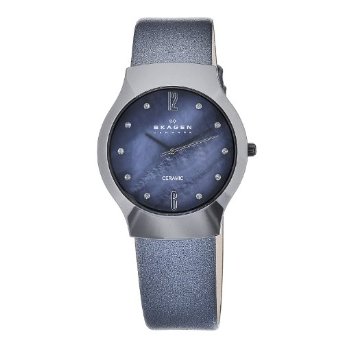 Skagen Women's 817SBLBC1 Quartz Ceramic Blue Mother-Of-Pearl Dial Watch