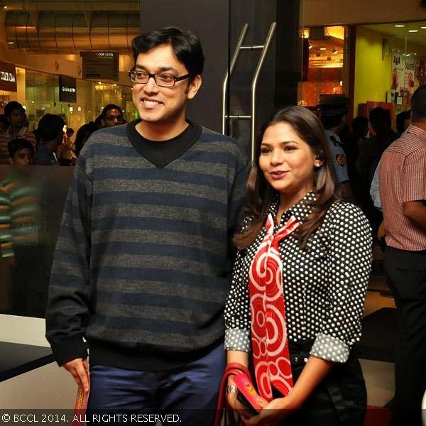 Anupam Roy and Sudipta Chakraborty during a Bengali movie Obhishopto Nighty's premiere in Kolkata.