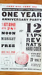 Reverend's Nat's 1st Anniversary Party. With 20 taps of ciders as well as complimentary pizza and Ottos sausages, this was a wonderful way of celebrating the success of Reverend Nat's as well as northwest cider and craft cider in general