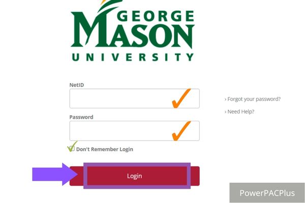 Enter your NetID and password then tap on “Login” button to log in GMU