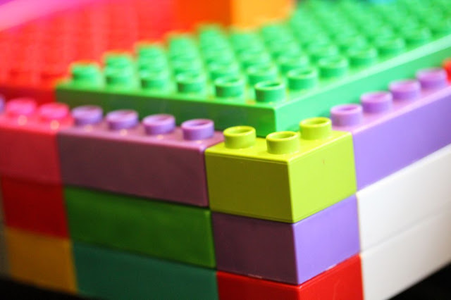 brightly colored Legos (or Duplos, to be exact)