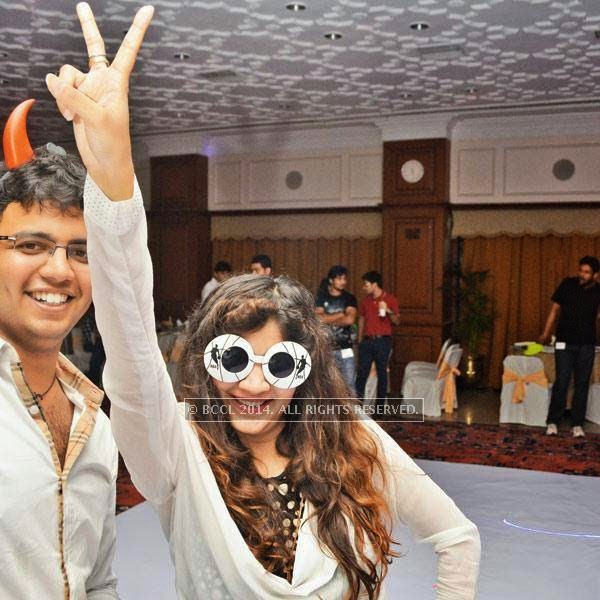 A guest at a party, held in Bhopal.