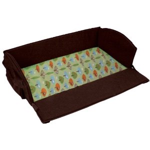  Leachco Roam 'N Holiday 4 in 1 Anywhere Bed, Brown with Green Forest Frolics Sheet
