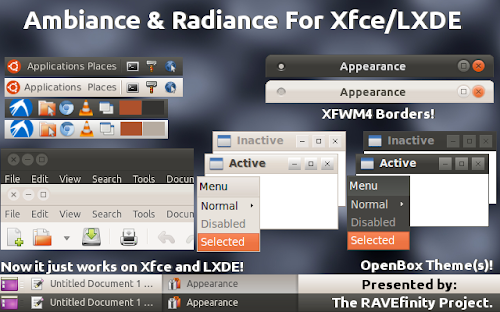 Ambiance & Radiance Themes for Xfce & LXDE