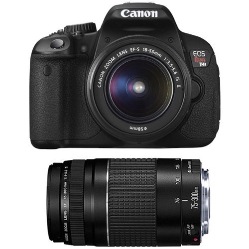 Canon EOS Rebel T4i Digital SLR Camera Body  &  EF-S 18-55mm IS II Lens with EF 75-300mm f/4-5.6 III Zoom Lens