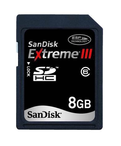 Sandisk 8GB EXTREME SDHC SD Card Class 6 (SDSDX3-8192 Bulk Package)