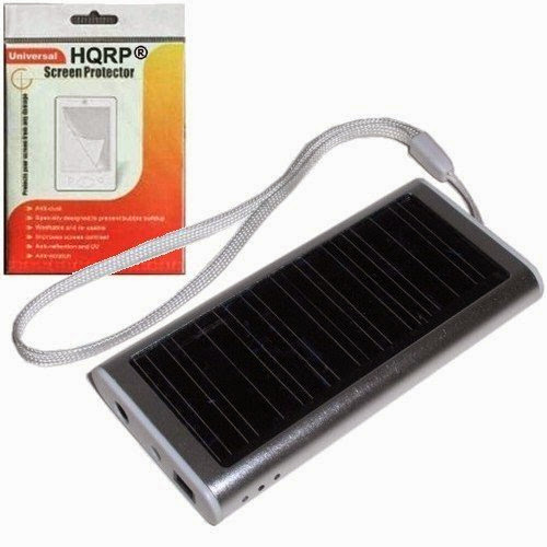  HQRP Solar Charger / Back-Up Battery / POWER Boost compatible with Sony Ericsson W205, W302, W380i, W395, W508, W595, W705 Mobile Telephone / Cell Phone plus HQRP LCD Screen Protector