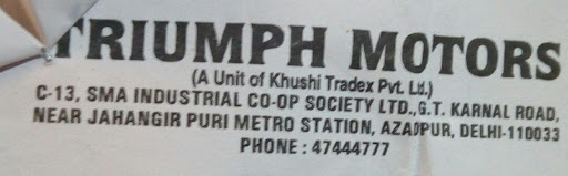 Triumph Motors, C 13, Plot No 65, Sma Industrial Area, Opp Jahangir Puri, Azadpur, Delhi, 110033, India, Car_Dealer, state UP
