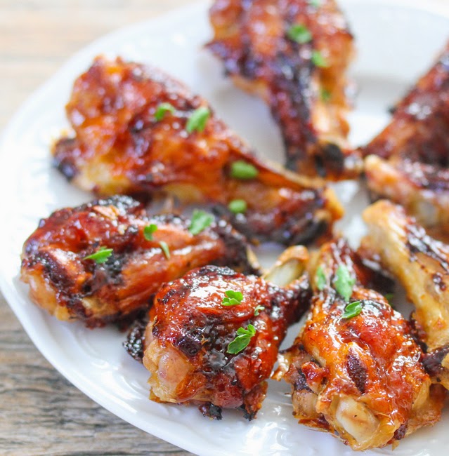 close-up photo of a plate of Sriracha Chicken Wings