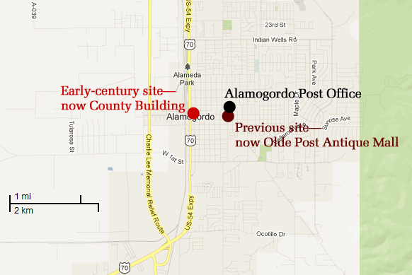 Alamogordo post office map