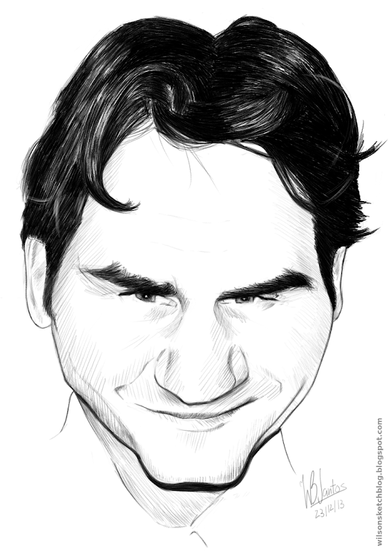 Caricature of Roger Federer, using MyPaint. Caricature of Roger Federer, using MyPaint.