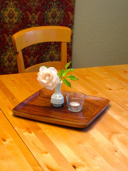 homemaking centerpiece on a tray