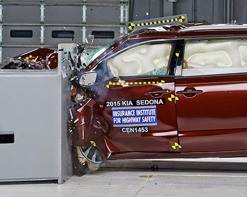 Kia Sedona is 2nd minivan to rate good in small overlap test